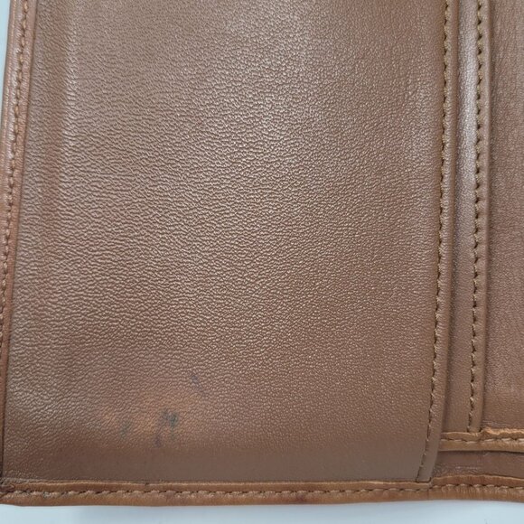 Coach Signature Beige & Brown Leather Bifold Wallet - Picture 8 of 10
